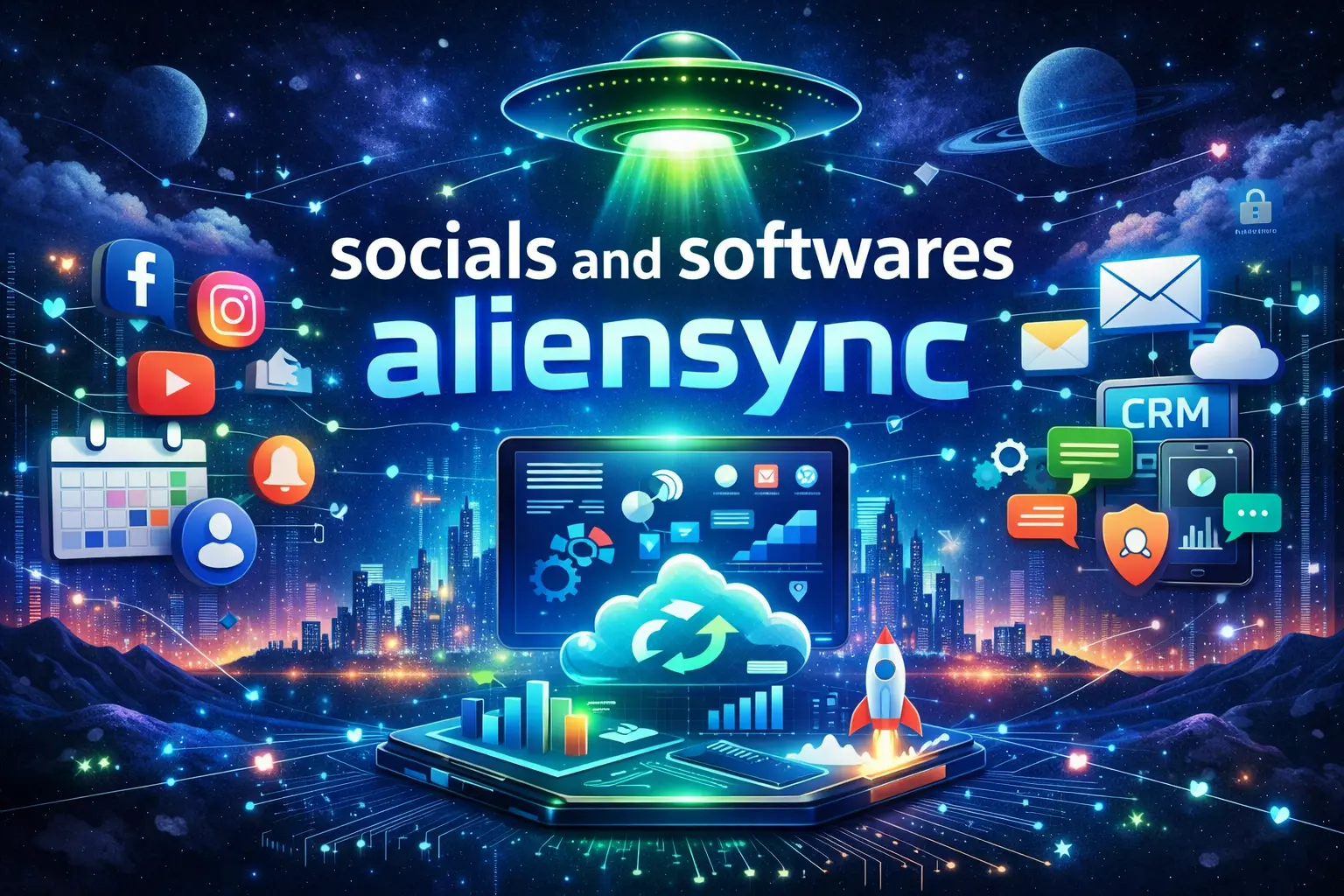 socials and softwares aliensync