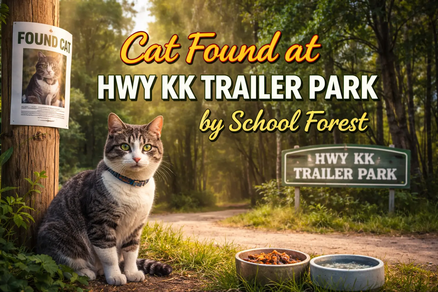 cat found at hwy kk trailer park by school forest